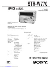 Sony STR-W770 Service Manual