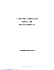 Toshiba Satellite M60 Maintenance Manual