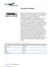 Kenwood KRF-V5090DS Features & Specifications