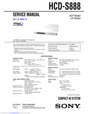 Sony HCD-S888 Service Manual