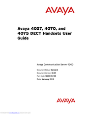 Avaya 4075 User Manual