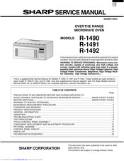 Sharp R-1492 Service Manual