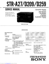 Sony STR-A27 Service Manual