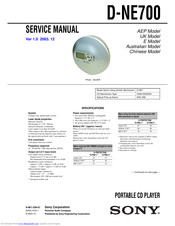 Sony D-NE700 Service Manual