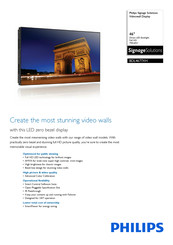 Philips Signage Solutions BDL4677XH Brochure & Specs
