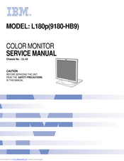 IBM ThinkVision L180p Service Manual