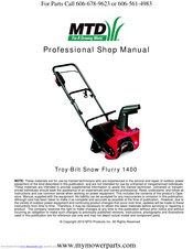 Troy-Bilt Flurry 1400 Professional Shop Manual