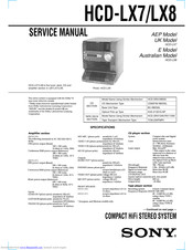 Sony HCD-LX8 Service Manual