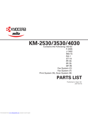 Kyocera Mita KM-4030 Parts List