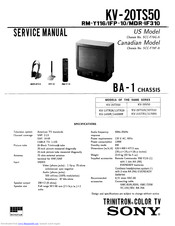 Sony Trinitron KV-20TS50 Service Manual