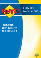 AVM Fritz!Box Fon WLAN7170 Installation, Configuration And Operation