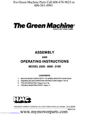 HMC The Green Machine 3100 Assembly And Operating Instructions Manual