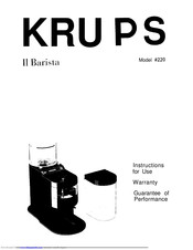 Krups II Barista 220 Instructions For Use Manual