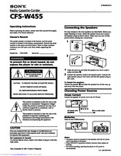 Sony CFS-W455 Operating Instructions Manual