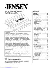 Jensen XA2100 Quick Manual