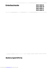 Electrolux ZKD 4050 S Installation And User Instructions Manual