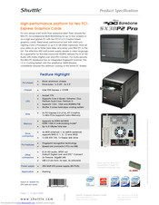 Shuttle Prima XPC Barebone SX38P2 Pro Product Specification