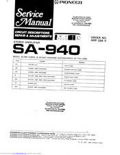 Pioneer SA-940 Service Manual
