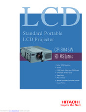 Hitachi CP-S845W Specification Sheet