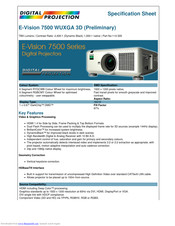 Digital Projection E-Vision 7500 WUXGA Specification Sheet