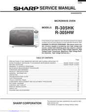Sharp R-305HW Service Manual