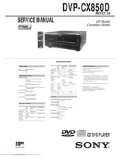 Sony DVPC-X850D Service Manual