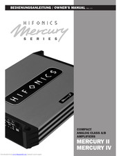 Hifonics MERCURY II Owner's Manual