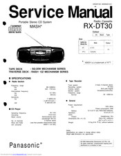 Panasonic RX-DT30 Service Manual