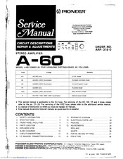 Pioneer A-60 Service Manual
