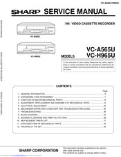Sharp VC-A565U Service Manual