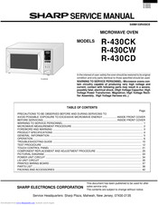 Sharp R-430CW Service Manual