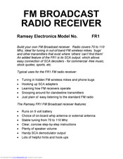 Ramsey Electronics FR1 Assembly And Instruction Manual