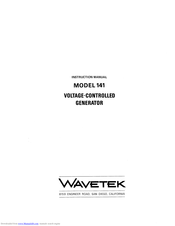 Wavetek 141 Instruction Manual