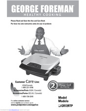 George Foreman Power Grill Supreme GR72RTP Instructions Manual