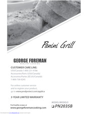George Foreman PN2035B Use And Care Book Manual
