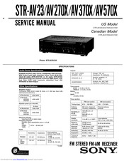 Sony STR-AV370X Service Manual