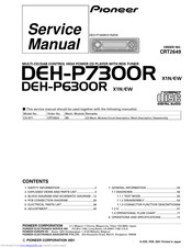 Pioneer DEH-P6300R Service Manual