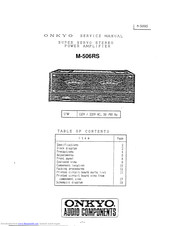 Onkyo M-506RS Service Manual
