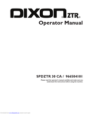 Dixon ZTR SPDZTR 30 CA Operator's Manual