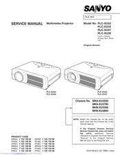 Sanyo PLC-XU33 Service Manual