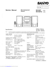 Sanyo DC-D27U Service Manual