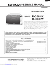 Sharp R-308HK Service Manual