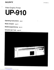 Sony UP-910 Operating Instructions Manual