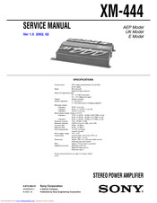Sony XM-444 Service Manual