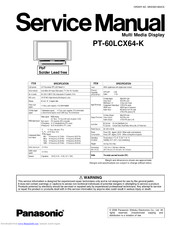 Panasonic PT-60LCX64-K Service Manual