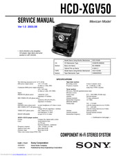 Sony HCD-XGV50 Service Manual