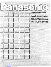 Panasonic TC-43GF85 series Operating Instructions Manual