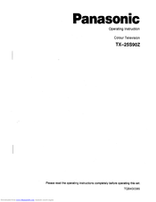 Panasonic TX-25S90Z Operating	 Instruction