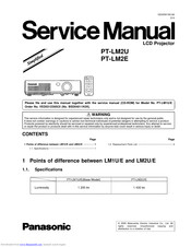 Panasonic PT-LM2E Simplified Service Manual