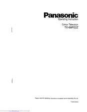 Panasonic TX-68P22Z Operating	 Instruction